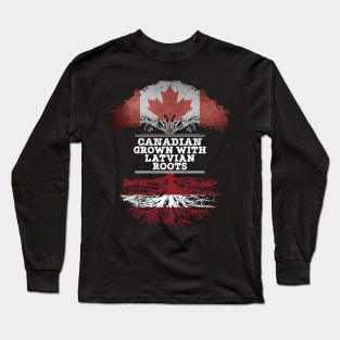 Canadian Grown With Latvian Roots - Gift for Latvian With Roots From Latvia Long Sleeve T-Shirt